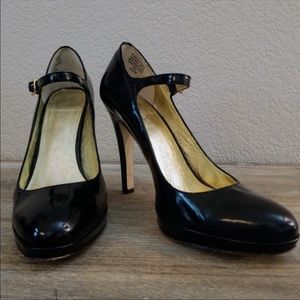 Nine West ankle strap black high heels